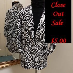 Striking Black & White Zebra Print Blazer